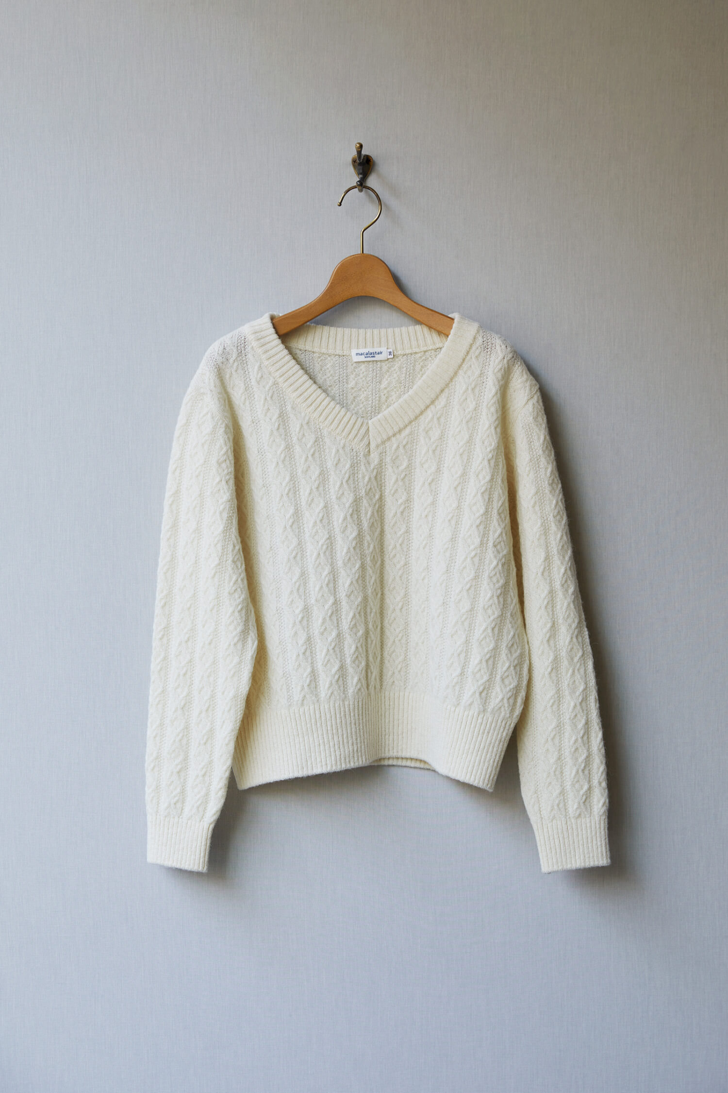 Cable V-neck sweater