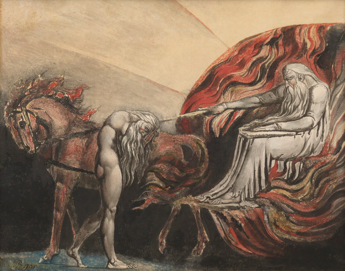 ○ウィリアム・ブレイク《アダムを裁く神》1795年 Photo : Tate