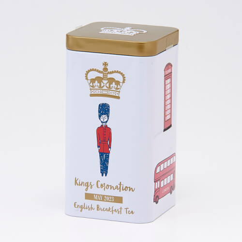 戴冠式記念！「KEEP CALM AND CARRY ON」の缶入り紅茶とビスケット