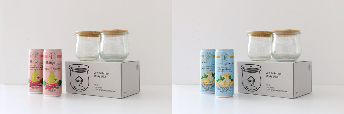 WECK GIFTBOX DRINK BOTTLE Tulip370ml x Folkington's Sparkling Drink SET
