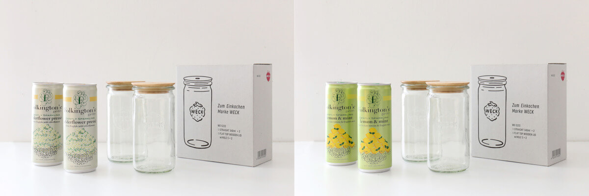 WECK GIFTBOX DRINK BOTTLE Straight340ml x Folkington's Sparkling Drink SET