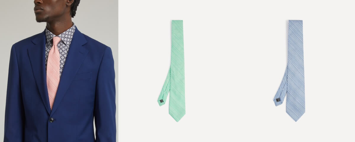 エレメンツ プリンテッド コットン シルク タイ