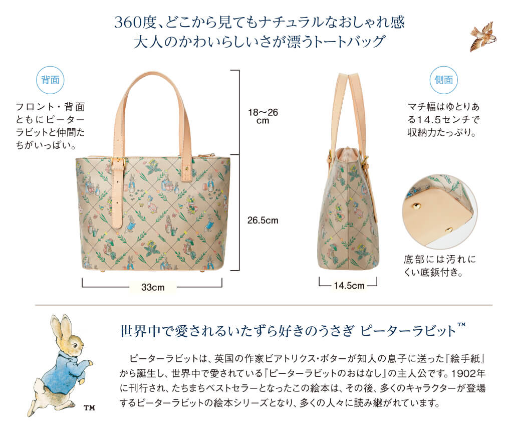 ピーターラビット ジャカード織りのナチュラルトート