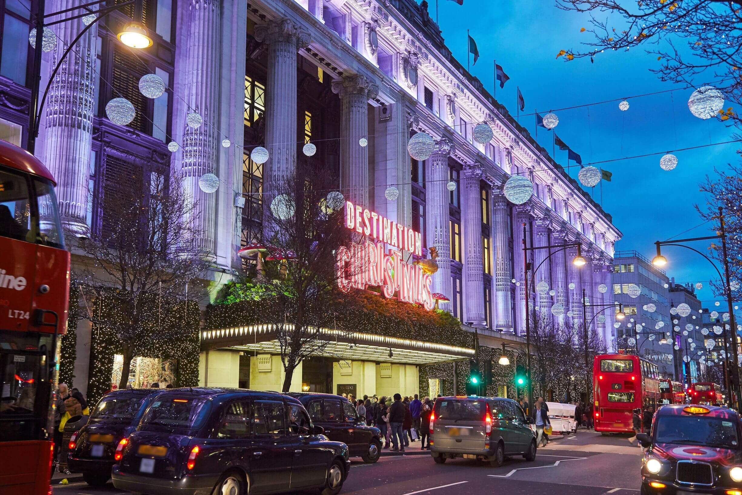 Selfridges at Christmas, Oxford Street, London, England, United Kingdom, Europe