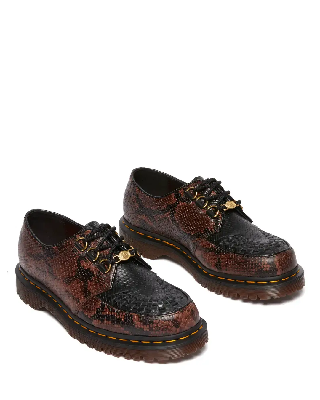 Ramsey Yots Black+Brown Diamond Emboss Full Grain Snake Rk