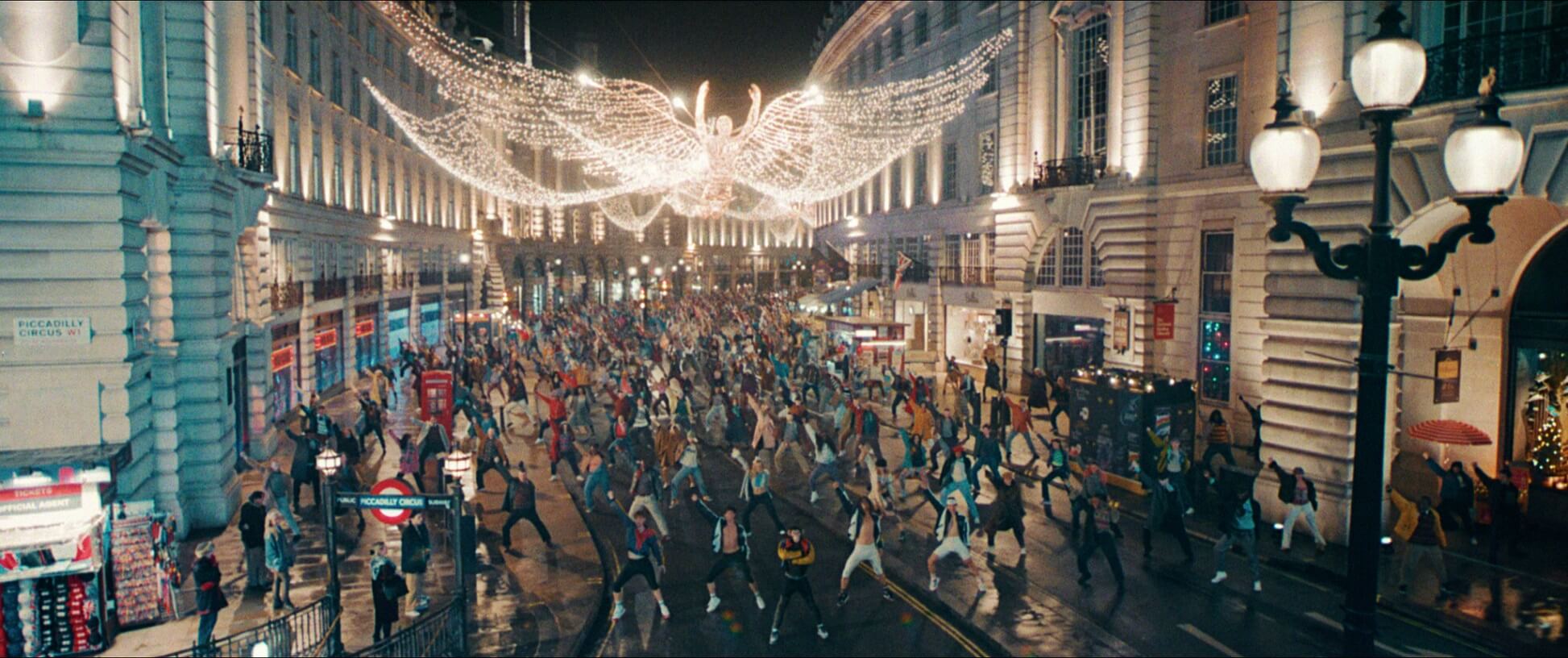 Jonno Davies as  “Robbie Williams" on Regent Street in Better Man from Paramount Pictures.