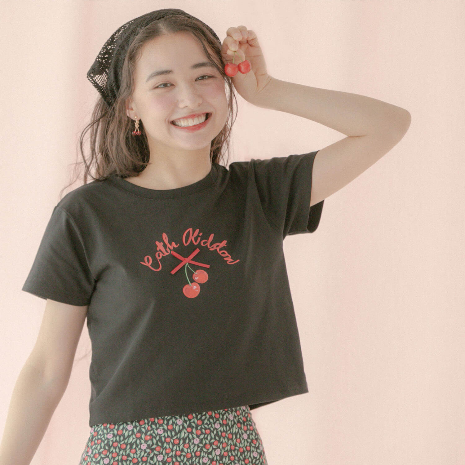 コンパクトTシャツ Ribbon Cherry