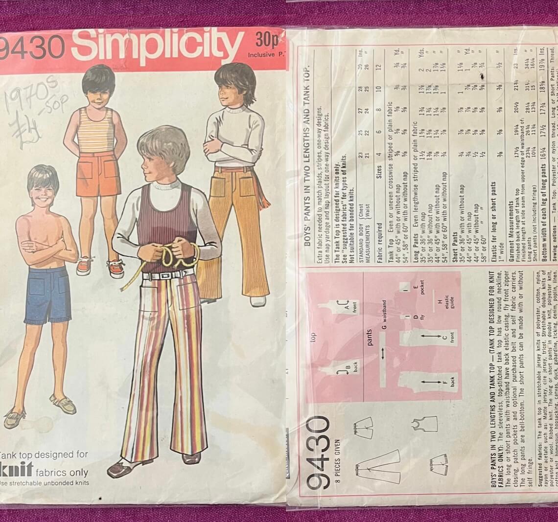1970年代のタンクトップ型紙。