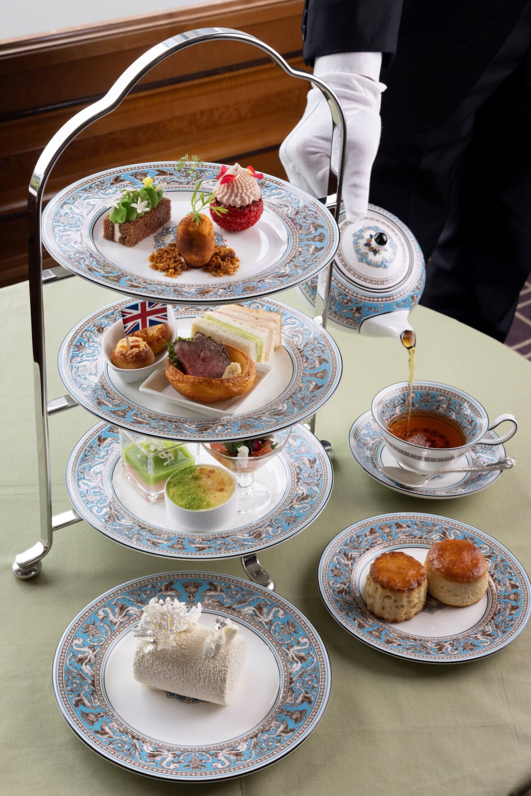 British Summer Afternoon Tea with Butler