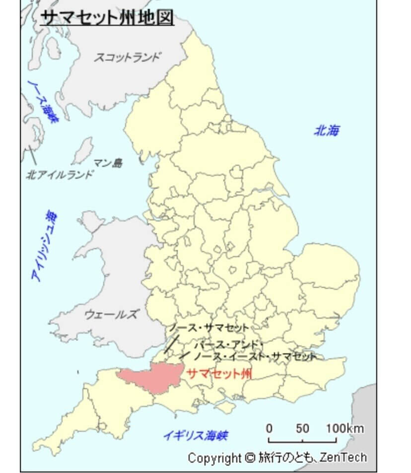 サマセットの地図