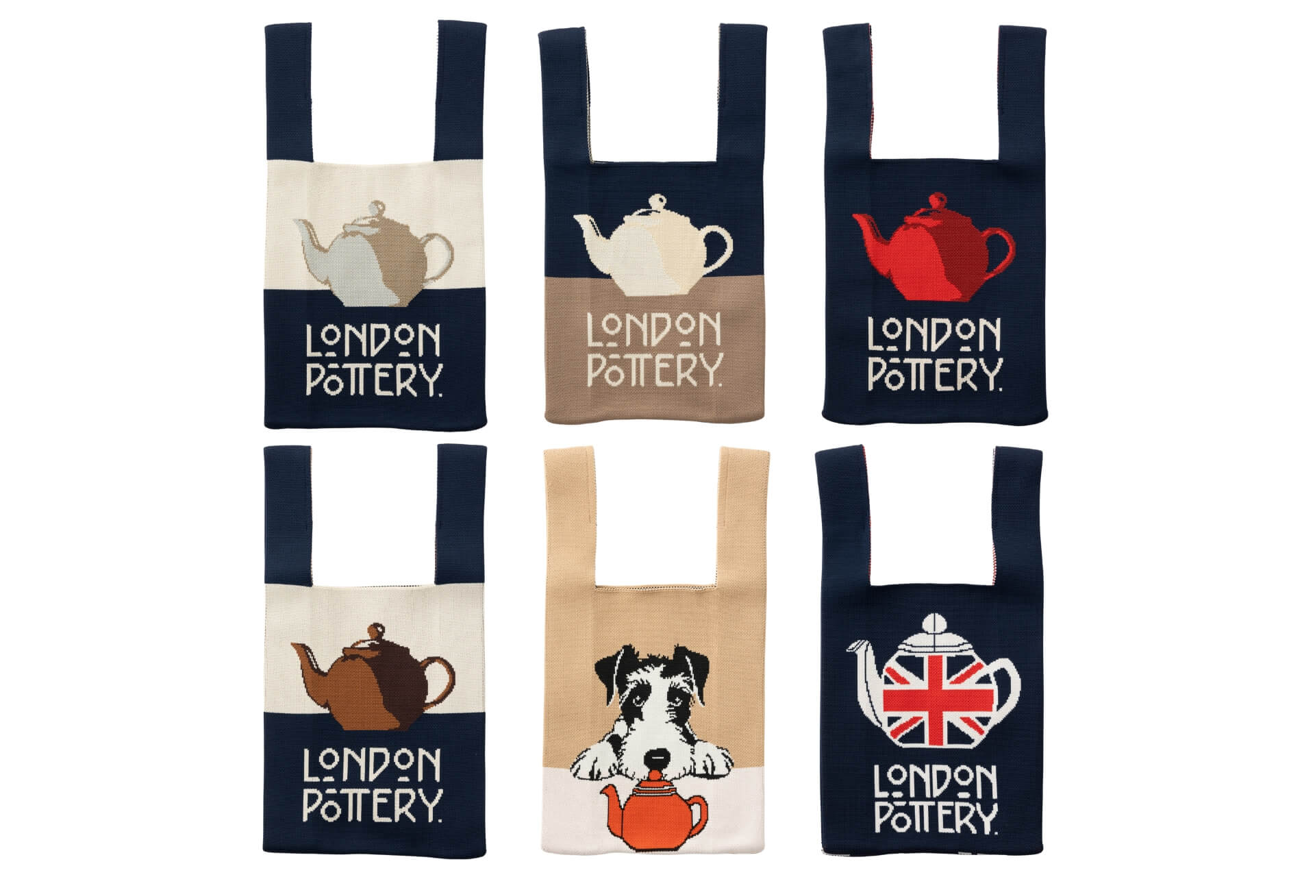 「LONDON POTTERY」から初のファッション雑貨が登場。ポットデザインのニットバッグ