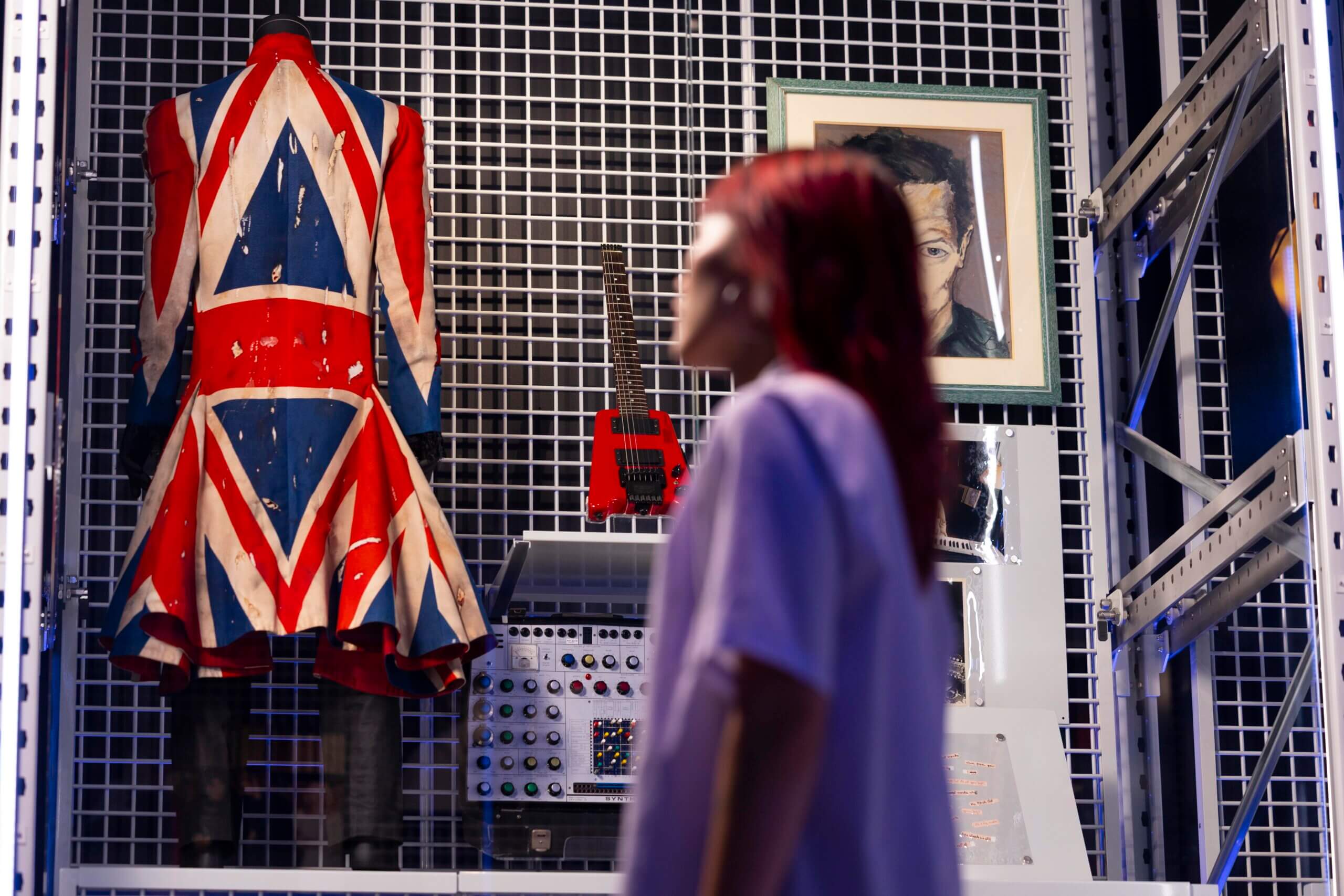 Union Flag frockcoat designed by David Bowie and Alexander McQueen for Earthling, 1997 Photo by David Parry, PA Media Assignments