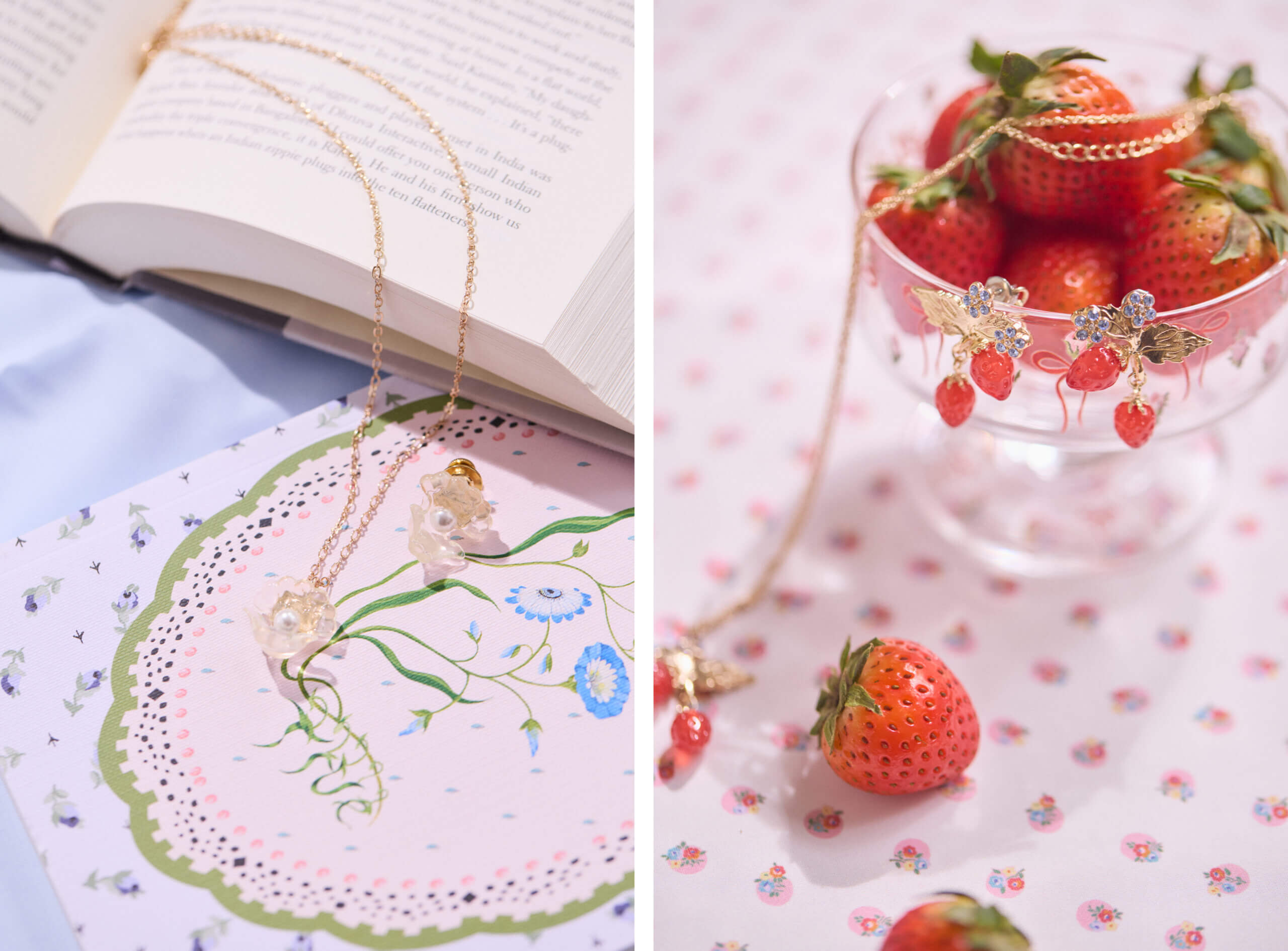 【Cath Kidston × Liquem（リキュエム）】キュートなストロベリーとアートをイメージしたシェルモチーフのコラボアクセサリー