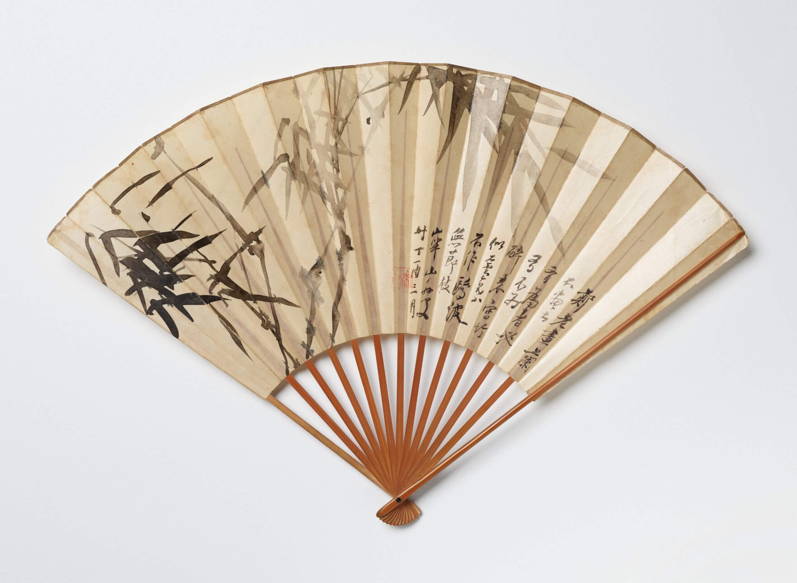 Bamboo folding fan, Watanabe Kazan © The Trustees of the British Museum