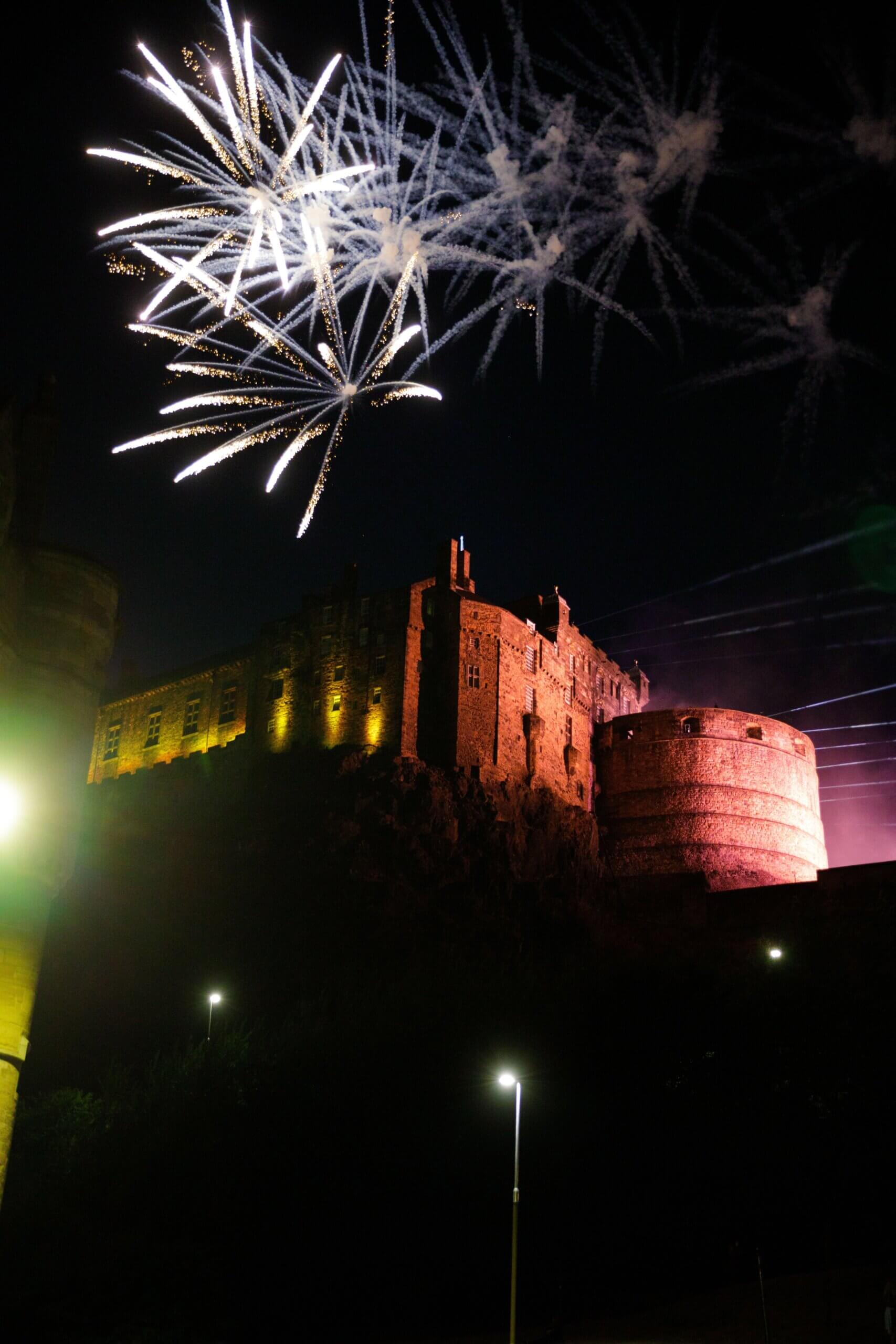Fireworks display over Edinburgh Castle during the Edinburgh Fringe 2022