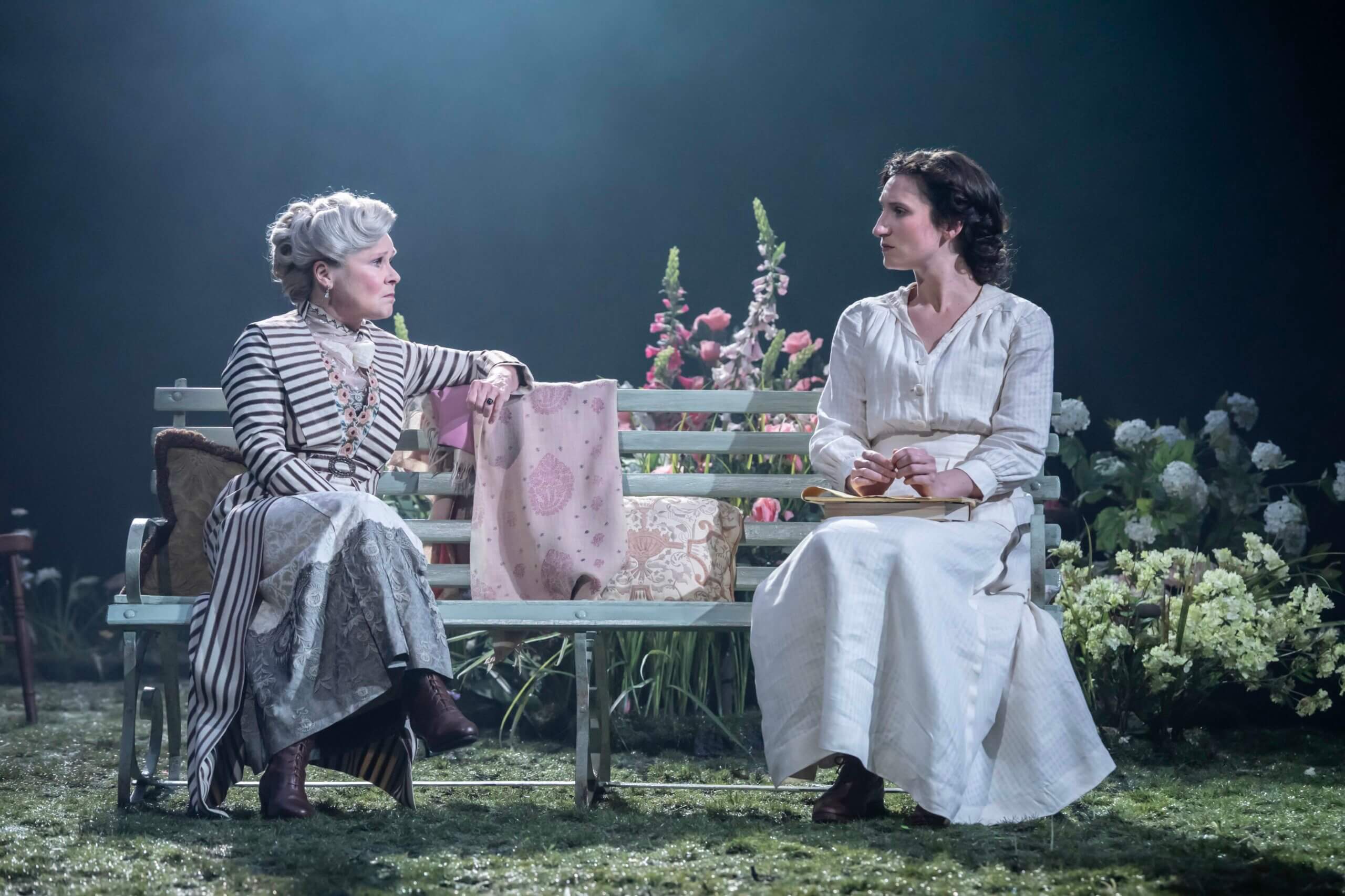 Mrs. Warren’s Profession , at the Garrick Theatre, London, Director: Dominic Cooke Designer: Chloe Lamford Imelda Staunton as Mrs. Kitty Warren Bessie Carter as Vivie Warren Credit: Johan Persson/