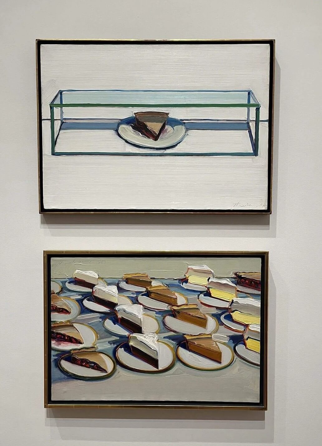 CAGED PIE 1962 Oil on canvas、PIE ROWS 1961 Oil on canvas