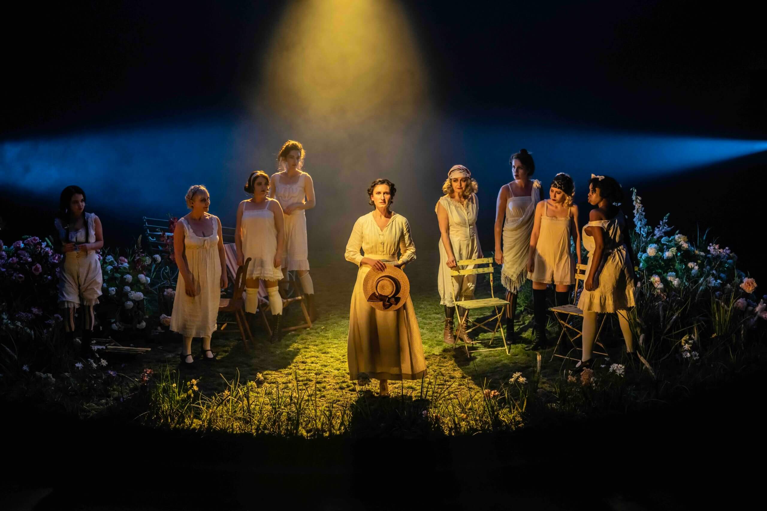 Mrs. Warren’s Profession , at the Garrick Theatre, London, Director: Dominic CookeDesigner: Chloe LamfordImelda Staunton as Mrs. Kitty WarrenBessie Carter as Vivie WarrenCredit: Johan Persson/