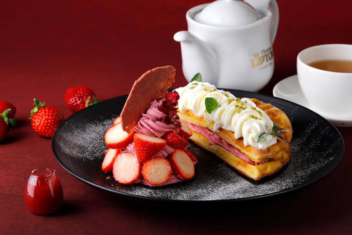 苺のベリーチョコのワッフル