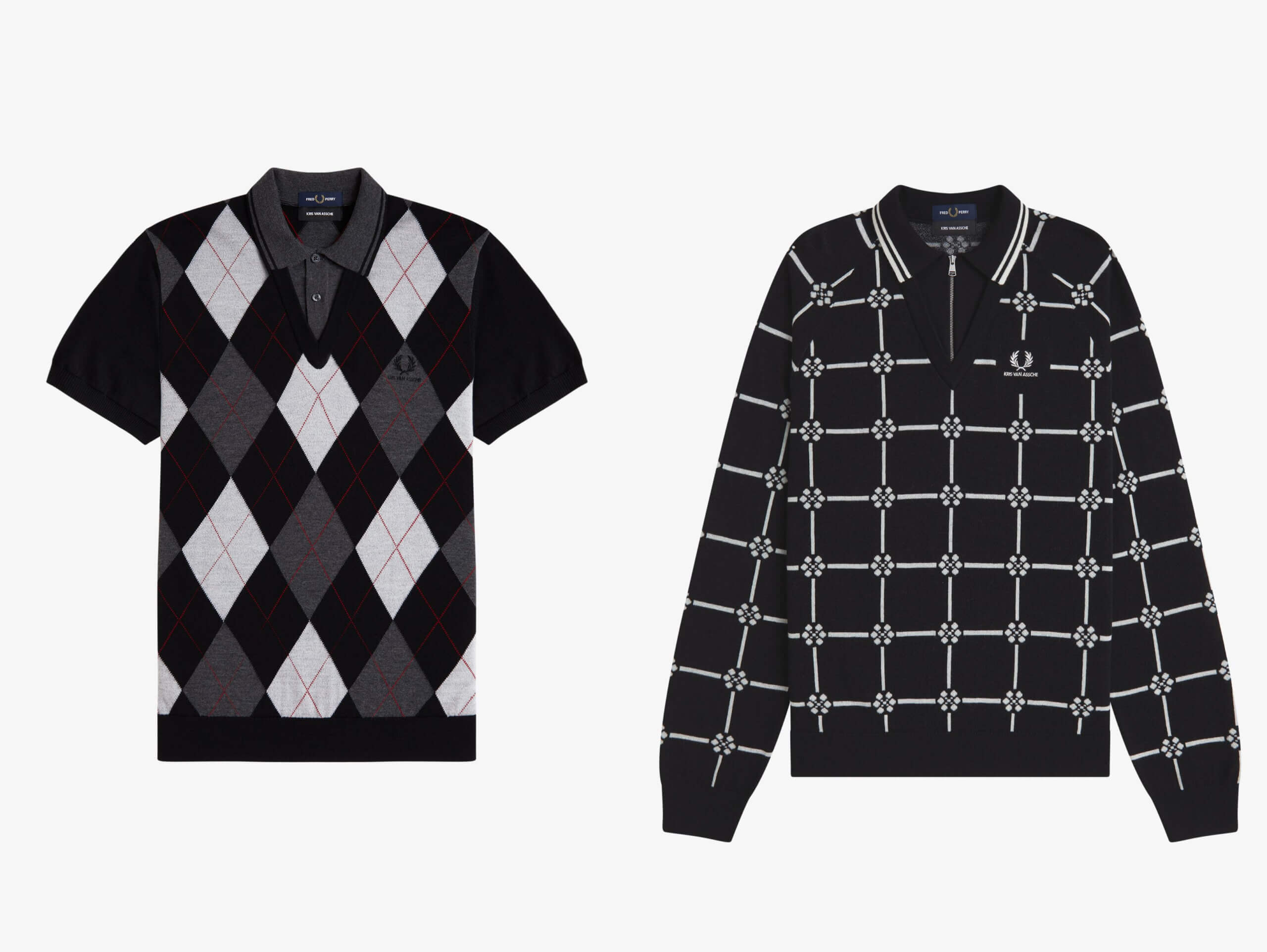 Argyle Knitted Shirt Long Sleeve Knitted Jumper