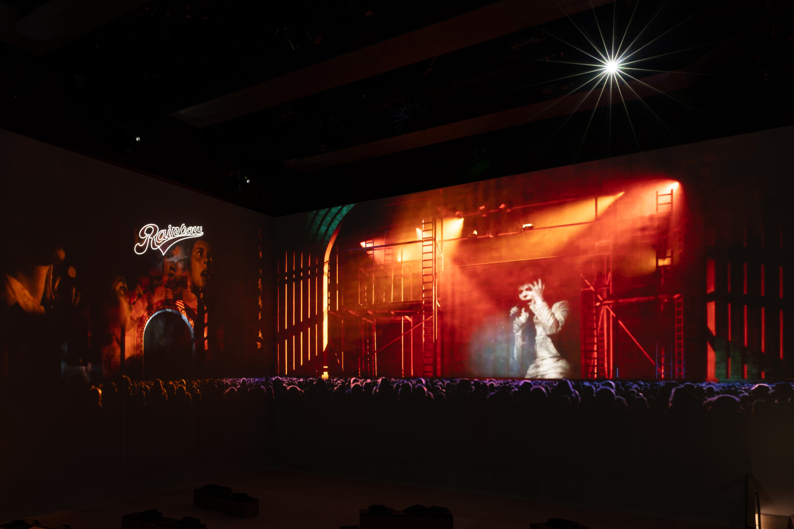 Behind the scenes production photography of David Bowie: You're Not Alone at Lightroom King's Cross.