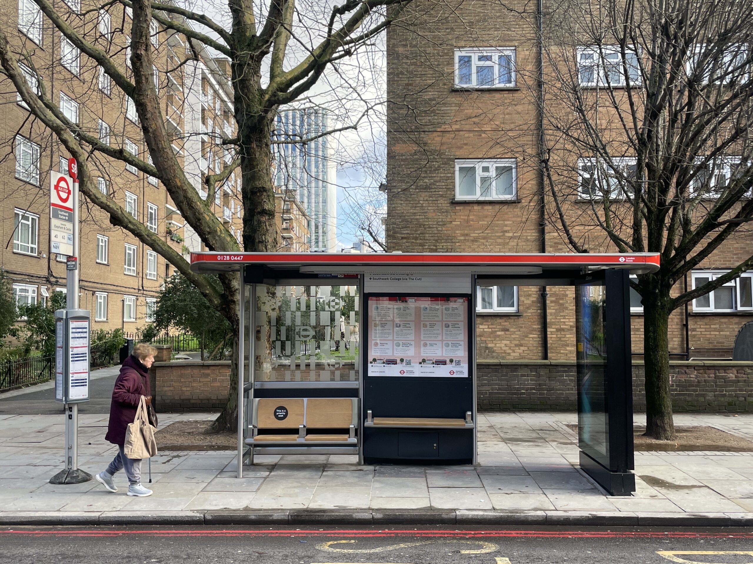TfL Image - New Bus Shelter Design in Southwark