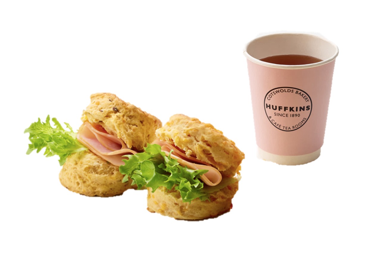 ＜ハフキンス＞セイボリーティーセット（スコーンサンド1個、ブレンドティー1杯）1,320円 ※各日300セット限り