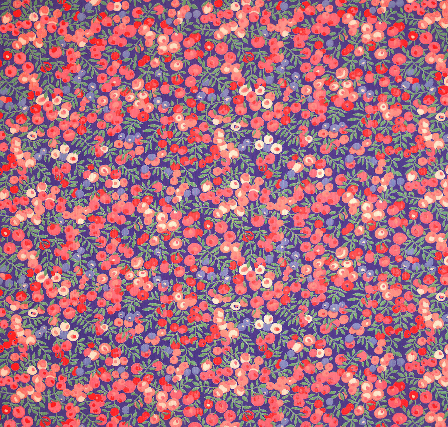 Wiltshire Berry, designed by D Stoneley for Liberty, 1933, screen-printed Tana Lawn™ cotton, 1970s-1980s