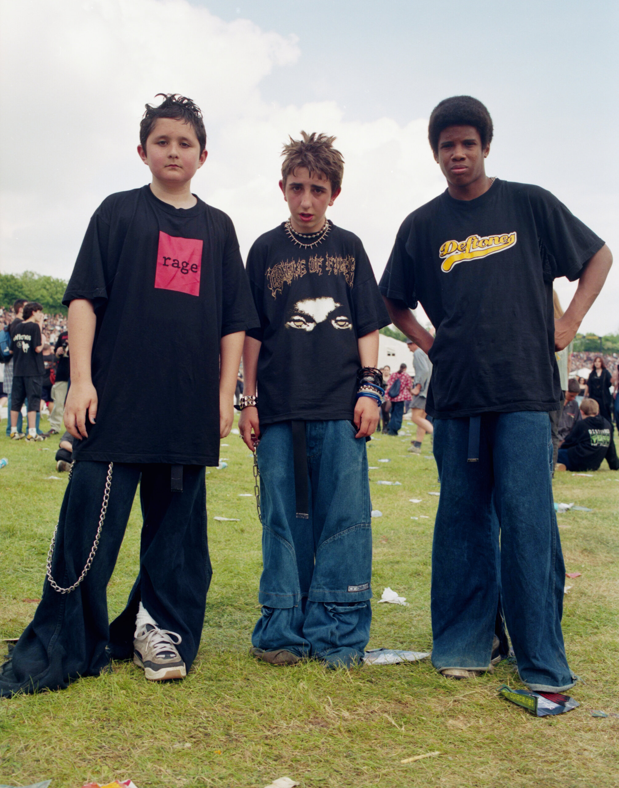 Kids looking at Camera, Ozzfest, Milton Keynes Bowl, UK, 2001.