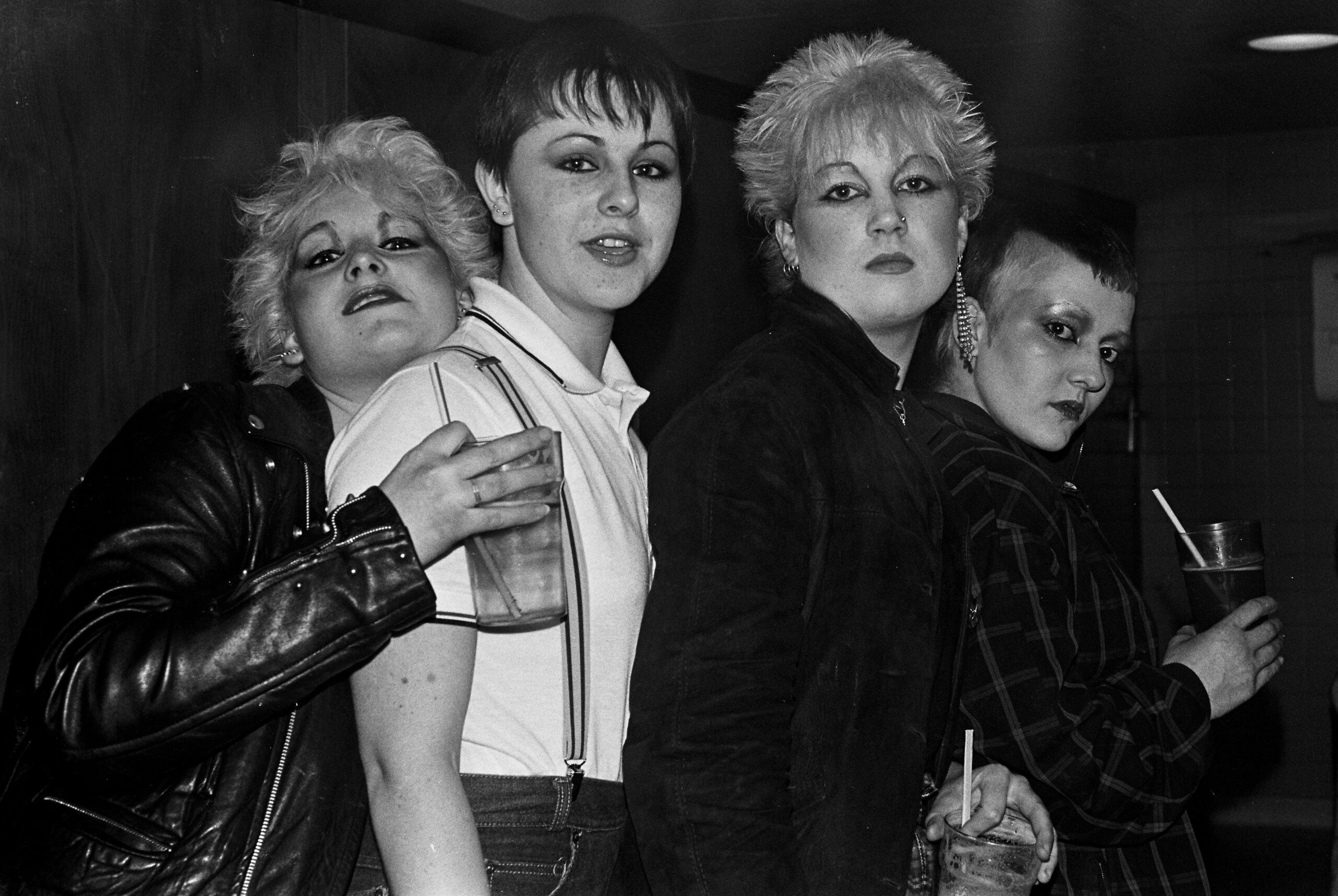 Punk and Skinhead girls at a gig. Hastings 1981