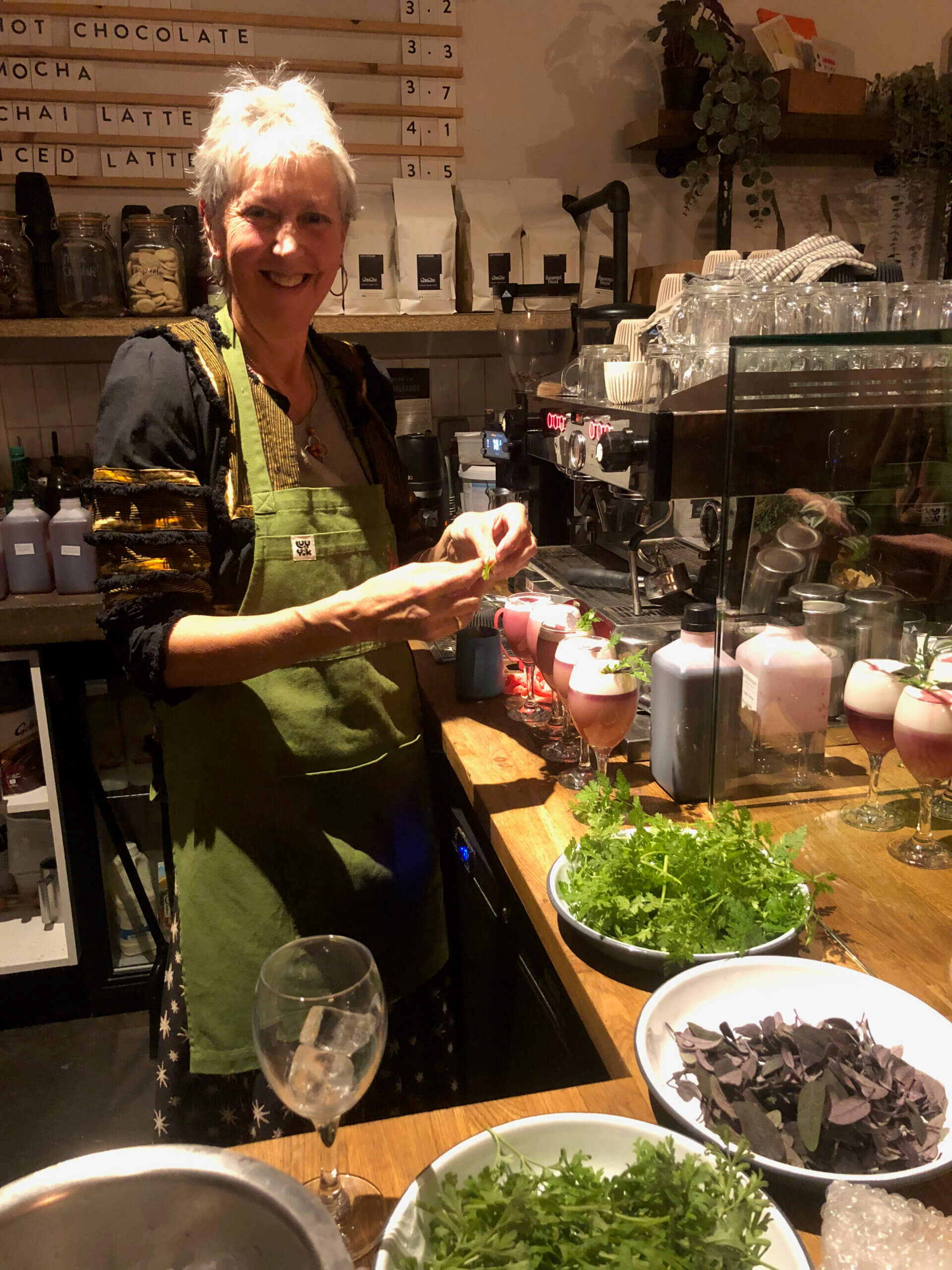 Rowan serving herbal mocktails