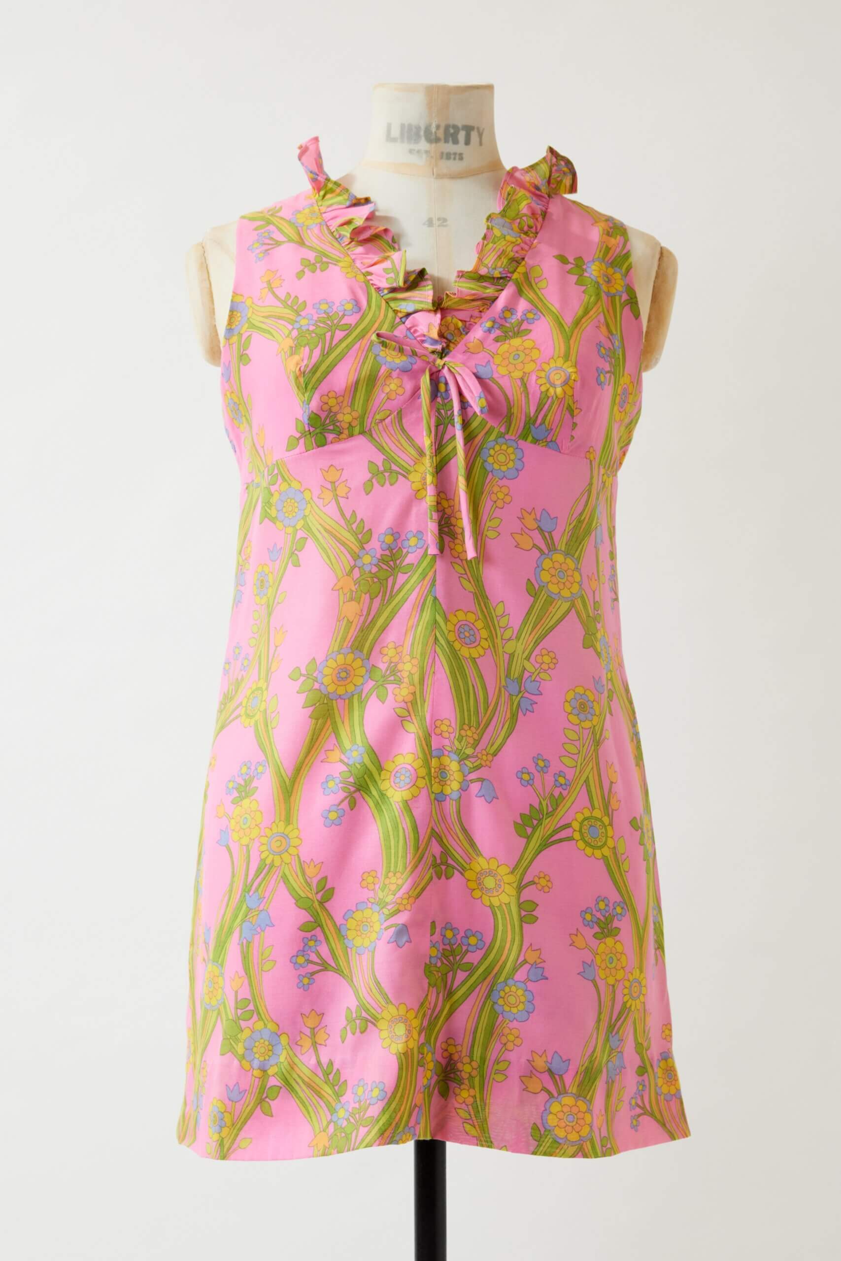 Terylene mini dress, Dollyrockers. Fabric designed by Pat Albeck for Liberty, c.1966 Liberty/William Morris Gallery