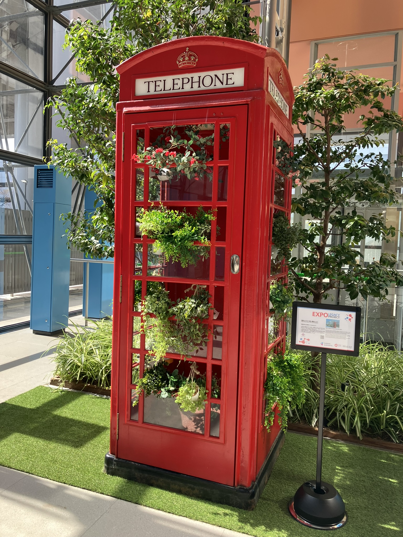 「大阪・関西万博」英国パビリオンの赤い電話ボックスが関西国際空港に設置