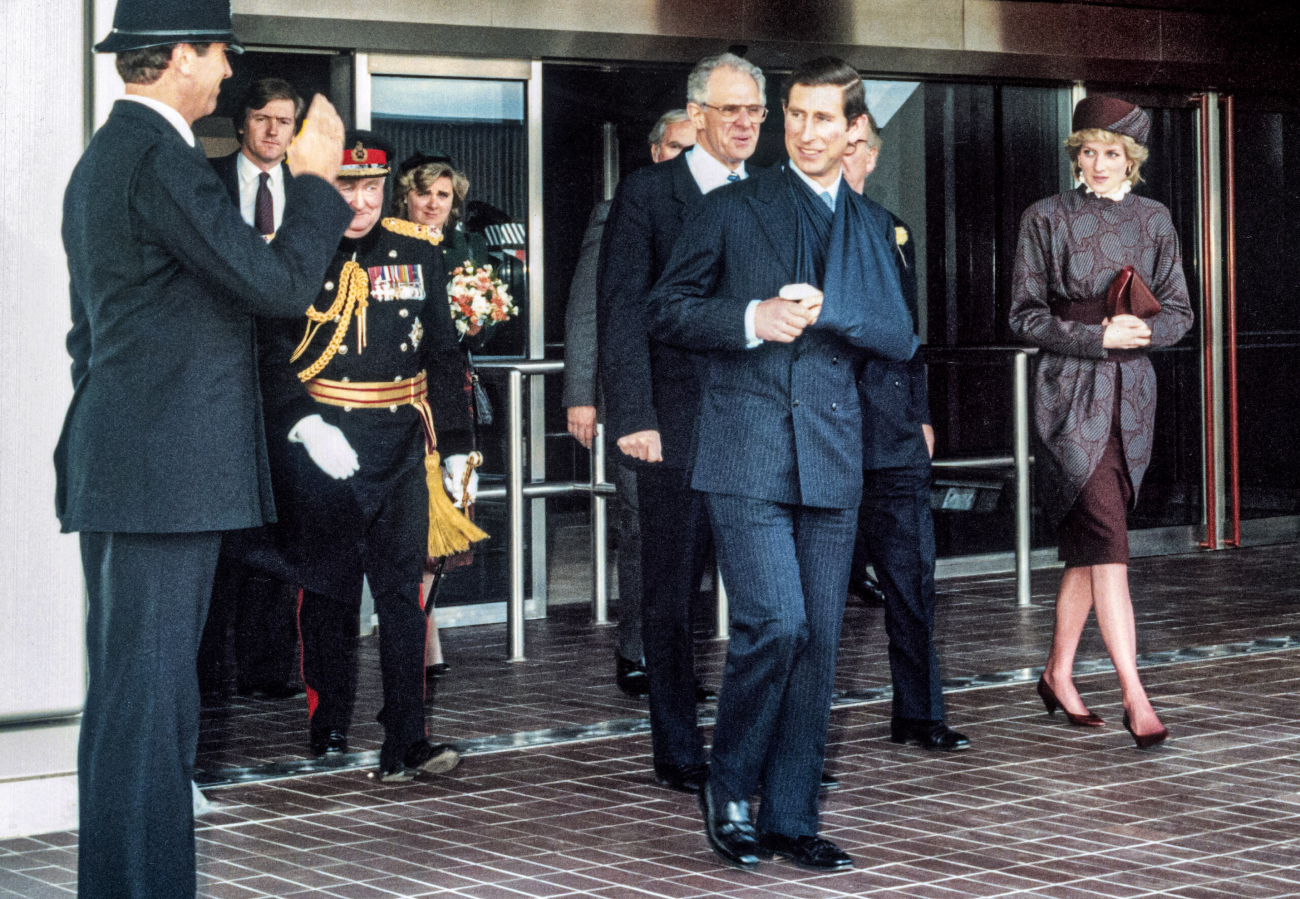 Heathrow Airport, Prince Charles and Princess Dianna at the inauguration of Terminal 4, 1986. // These 25 pictures showcase some of Heathrow's most iconic moments as it celebrates its 80th birthday. Officially opened as ‘London Airport’ in 1946 following two years of construction, its first flight in the newly post-war era was a converted Lancaster bomber called Starlight that flew to Buenos Aires. In its first year, 63,000 passengers had taken to the skies, compared to the 67 million who now jet off annually. The busiest airport in Europe, renamed Heathrow in September 1966, has seen many iconic moments in its 80 years of operation, from The Beatles’ return home from a US tour to England Rugby bringing home the World Cup. This photo licensed for one time use only in connection with SWNS story on the 80th anniversary of Heathrow Airport, no re-use, no archive.