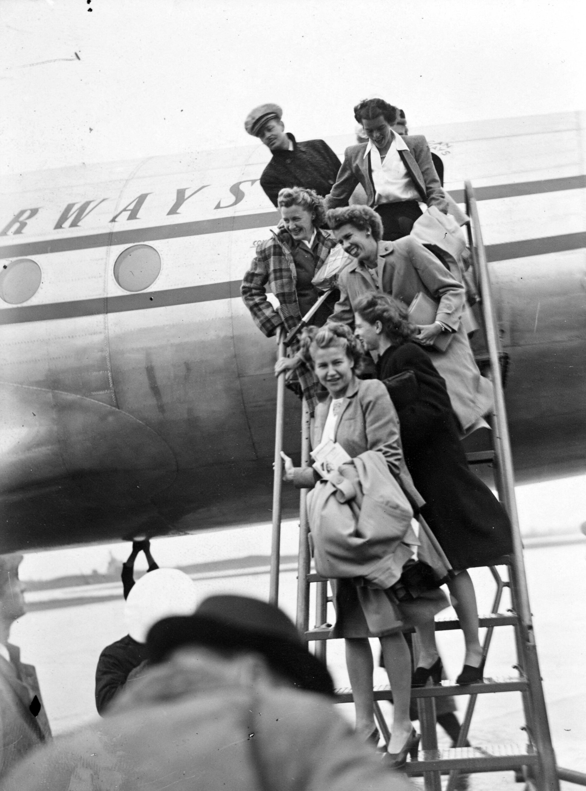 Heathrow, London's £10 million airport, became an international terminus today, when the first to American aeroplanes touchdown after an 3400 mile flight from New York. The airliners were operated by Pan American world Airways and American overseas Airways. On the Pan-American liner was 6 members of the American Wightman Cup tennis team. 31 May 1946. // These 25 pictures showcase some of Heathrow's most iconic moments as it celebrates its 80th birthday. Officially opened as ‘London Airport’ in 1946 following two years of construction, its first flight in the newly post-war era was a converted Lancaster bomber called Starlight that flew to Buenos Aires. In its first year, 63,000 passengers had taken to the skies, compared to the 67 million who now jet off annually. The busiest airport in Europe, renamed Heathrow in September 1966, has seen many iconic moments in its 80 years of operation, from The Beatles’ return home from a US tour to England Rugby bringing home the World Cup. This photo licensed for one time use only in connection with SWNS story on the 80th anniversary of Heathrow Airport, no re-use, no archive.