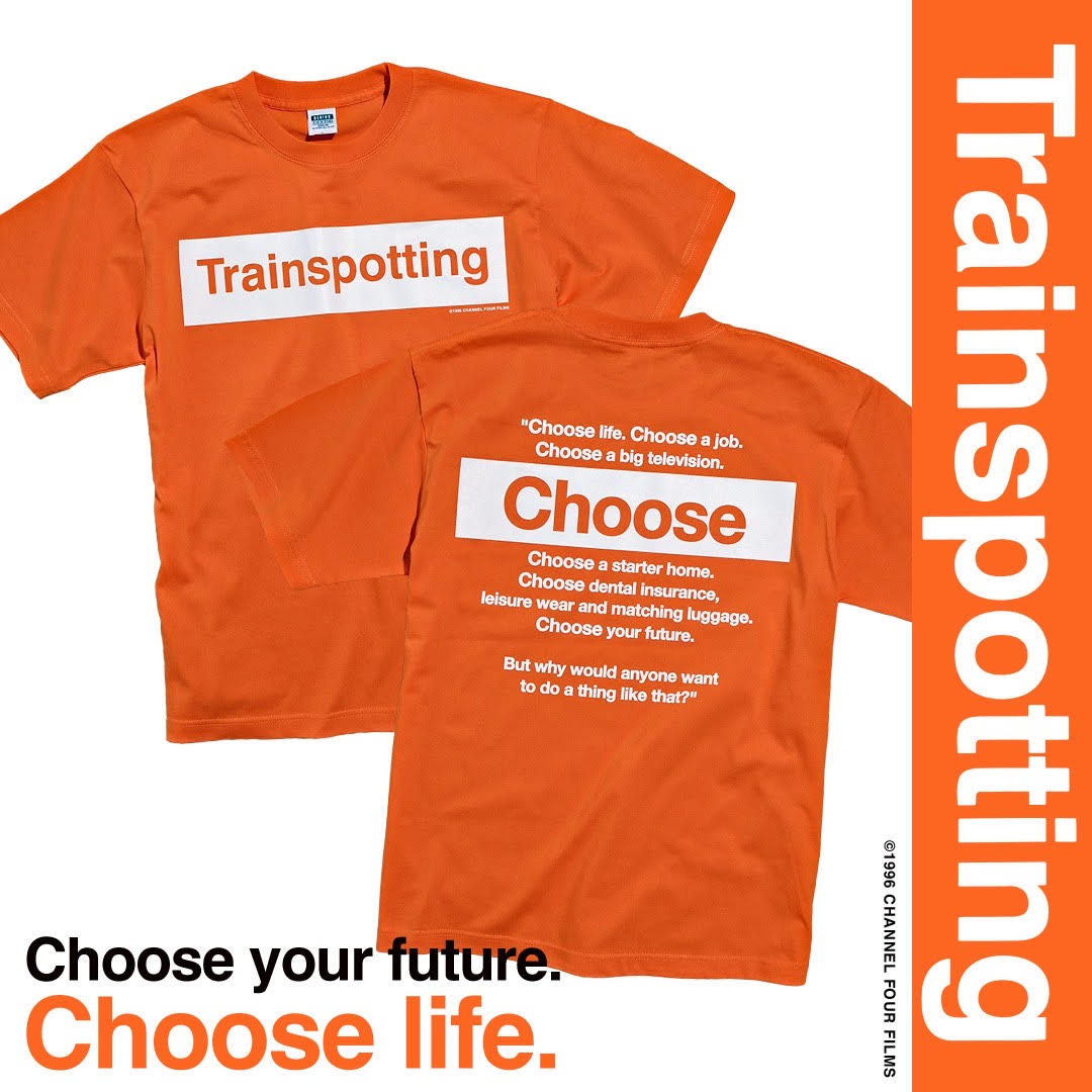 【1996年上映当時のデザイン復刻】『トレインスポッティング』復刻デザインTシャツを、4月28日（火）からFilmarks Storeで限定販売が決定