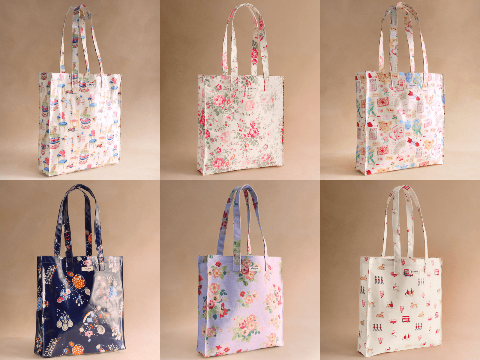 ラージブックバッグ Hackney Dogs / Hackney Rose / Love Notes / Little Treasures / Archive Floral / Queenies London 各6,930円