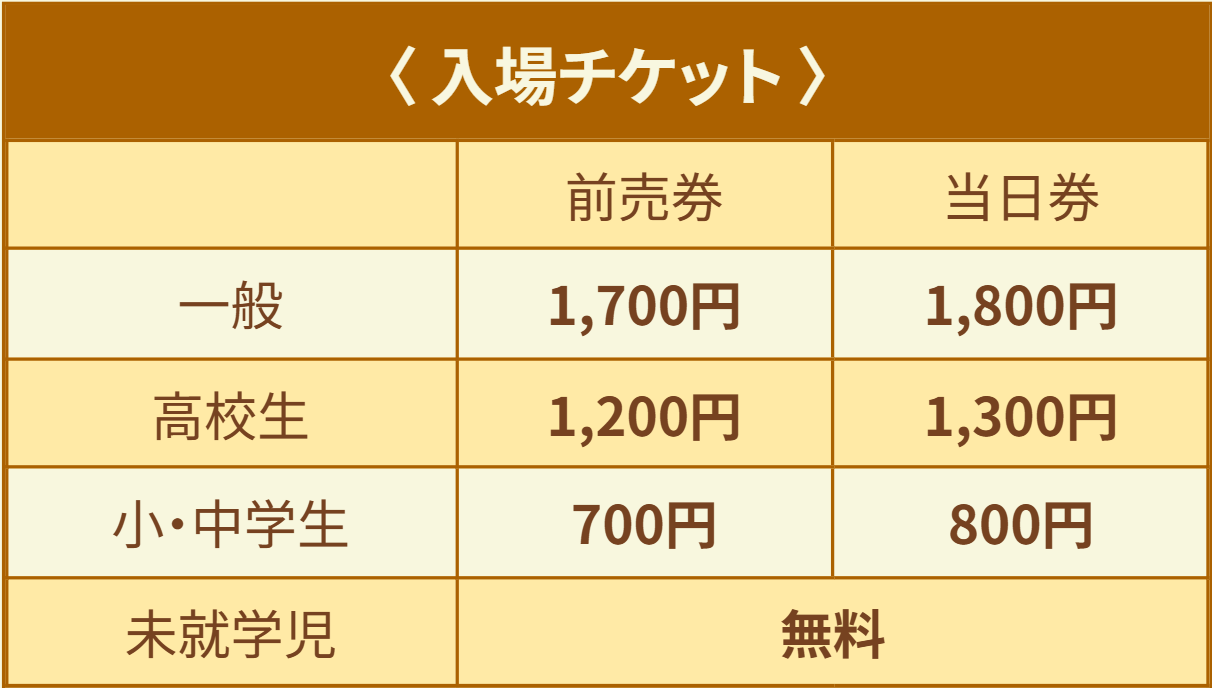チケット情報─前売券・当日券・グッズ付き券
