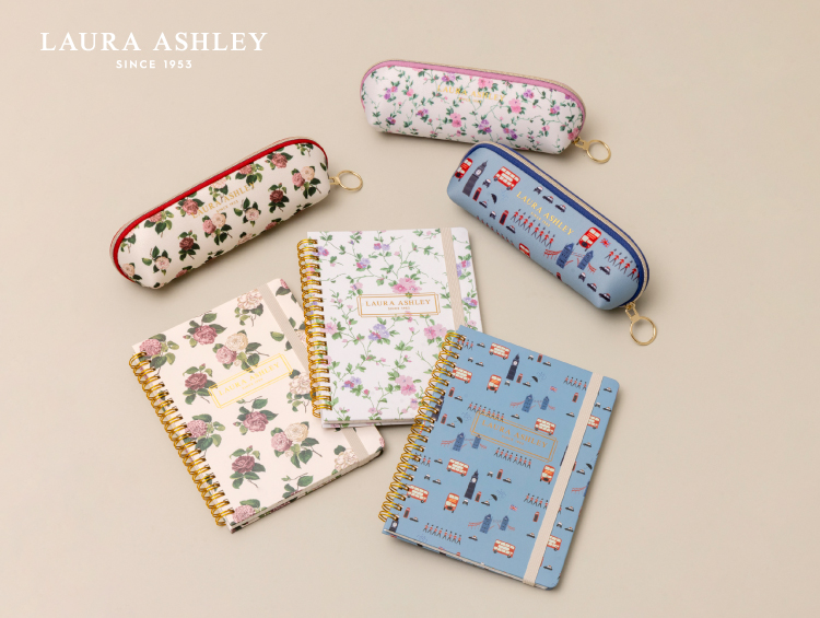【LAURA ASHLEY】人気デザインをあしらったキュートなリングノート＆ペンケースを7月15日（水）より順次発売