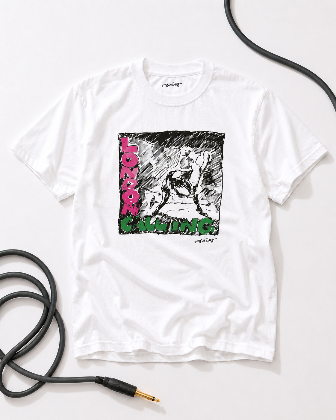 ザ・クラッシュ『ロンドン・コーリング』をレイ・ローリーが描いたTシャツ