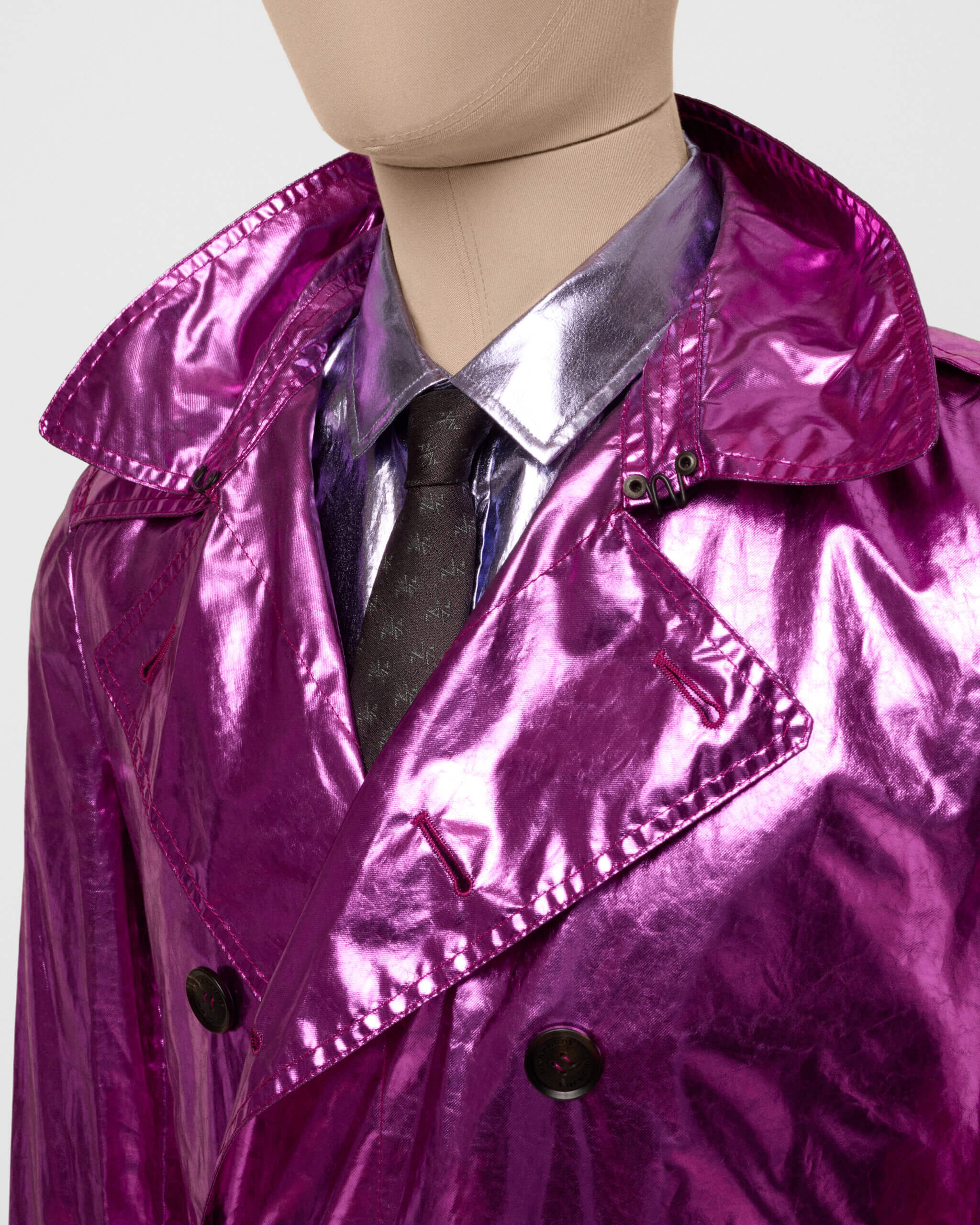 Men’s pink metallic silk trench coat, Spring/Summer 2013 © Burberry