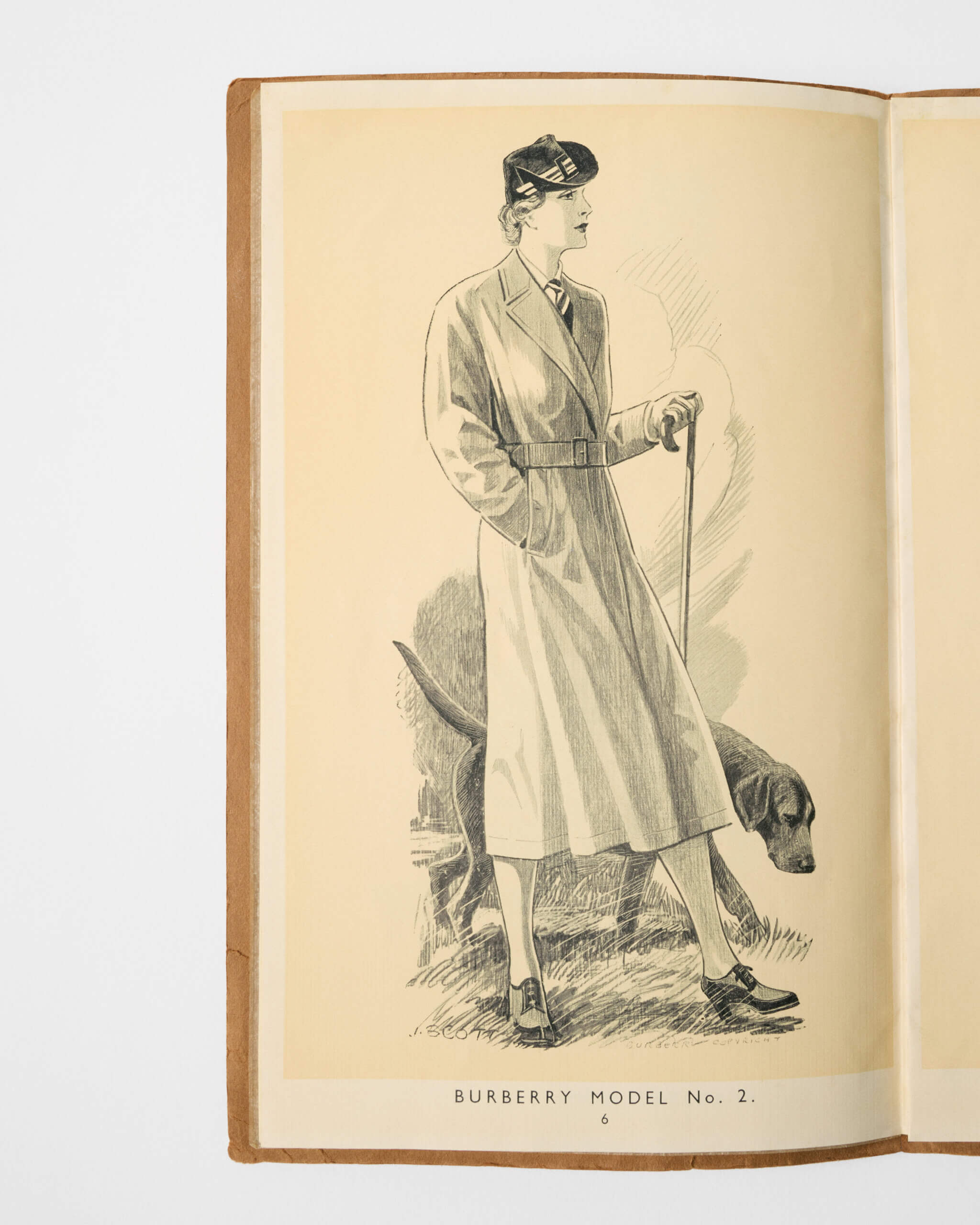 A womenswear catalogue featuring trench coats, about 1937 – 44 © Burberry