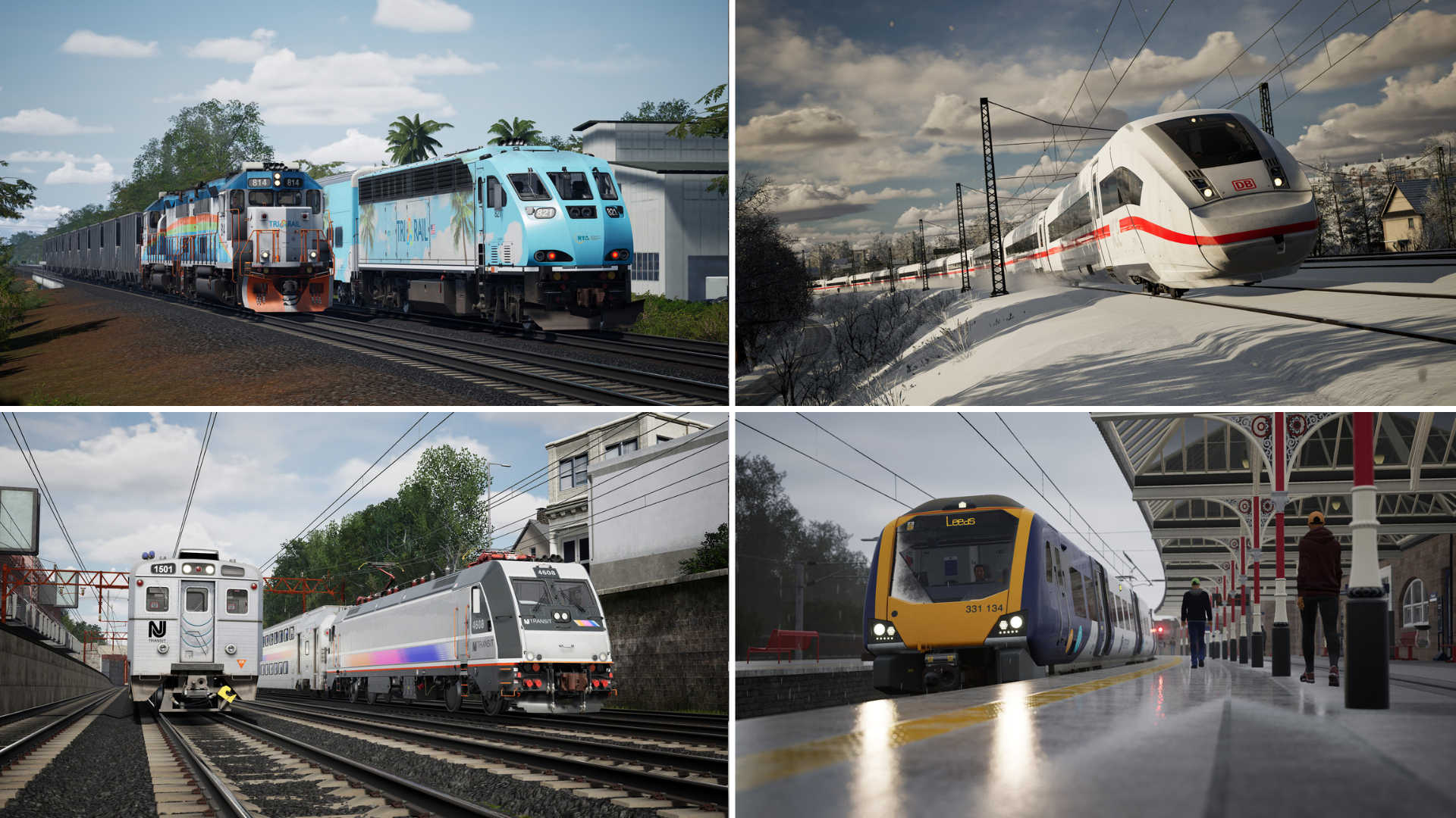 Train Sim World 7に収録される各国路線の列車走行風景
