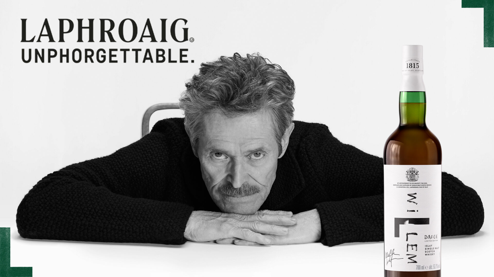 ウィレム・デフォー氏とラフロイグのメインビジュアル